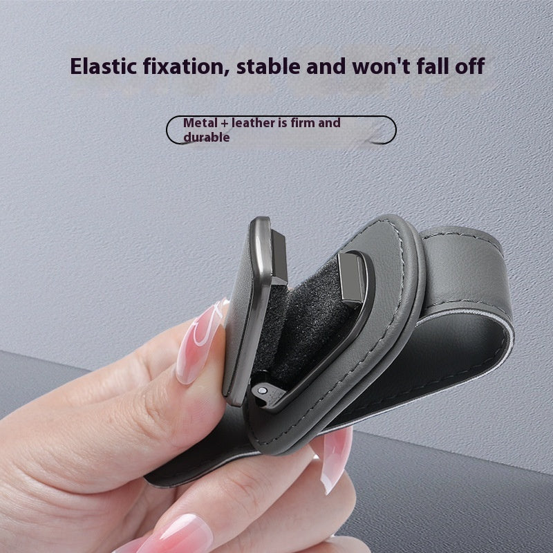 Premium Leather Car Sunglasses Holder Clip for Sun Visor | Scratch Resistant Glasses Mount
